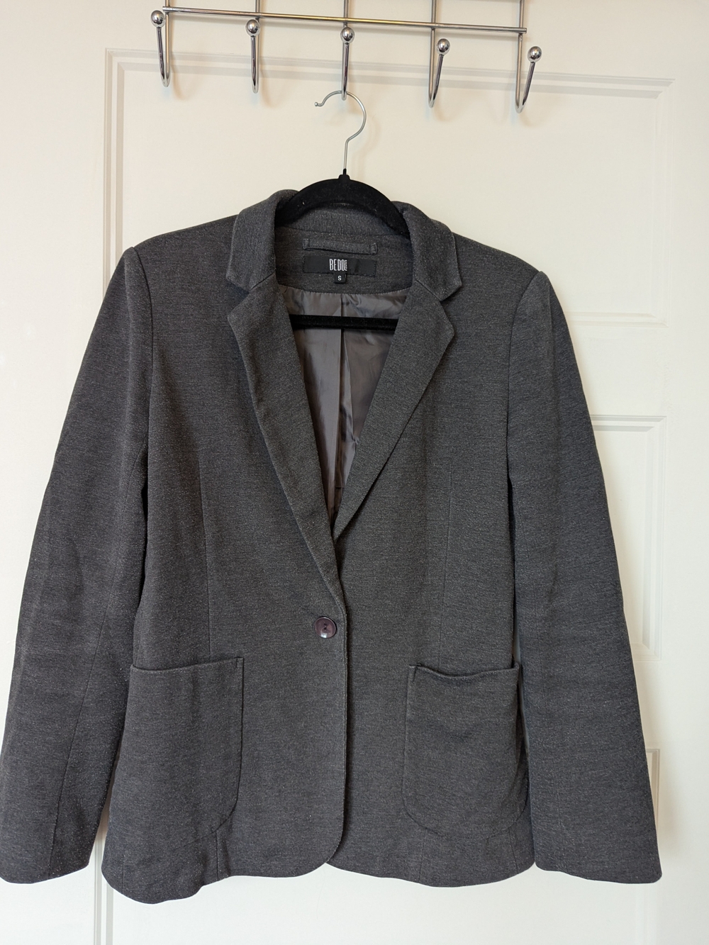 Women's Dark Gray Knit Blazer